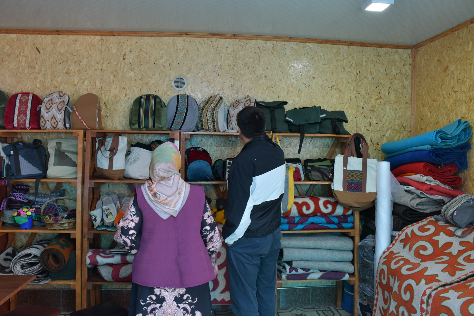 A shop owned by women artisans in Gulcho, Alay district