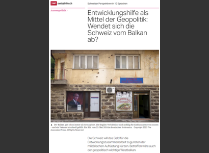 Schweizer Budgetkürzung der Entwicklungszusammenarbeit zugunsten der militärischen Aufrüstung  | © Swissinfo